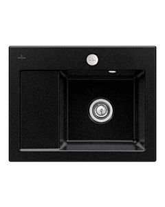 Villeroy und Boch Subway 45 Compact built-in sink 331302J0 right, with waste set, pop-up waste, 650 x 510 mm, chromite CeramicPlus