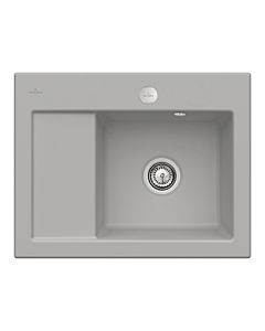 Évier compact encastrable Villeroy und Boch Subway 45 331302KD à droite, avec garniture de vidage , commande excentrique, 650 x 510 mm, Fossil CeramicPlus