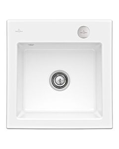 Villeroy und Boch Subway Flächenbündige Spüle 33152FKG mit Ablaufgarnitur und Exzenterbetätigung, Snow White