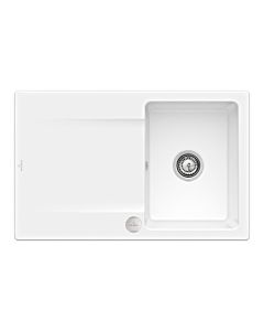 Villeroy und Boch Flächenbündige Spüle 33342FKG mit Ablaufgarnitur und Exzenterbetätigung, Snow White