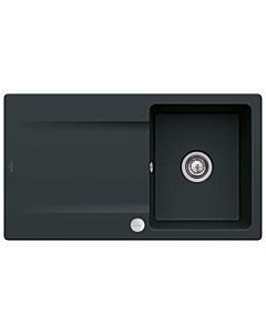 Villeroy und Boch Flächenbündige Spüle 33352FS5 mit Ablaufgarnitur und Exzenterbetätigung, Ebony