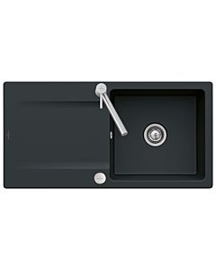 Villeroy und Boch Siluet Flush-mounted sink 33362FS5 with waste set and eccentric operation, Ebony