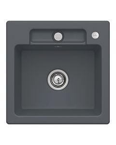 Villeroy und Boch Siluet évier 334502i4 avec garniture de vidage et actionnement excentrique, Graphit