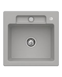 Villeroy und Boch Siluet évier à chasse d&#39;eau 33452FKD avec garniture de vidage et actionnement excentrique, Fossil