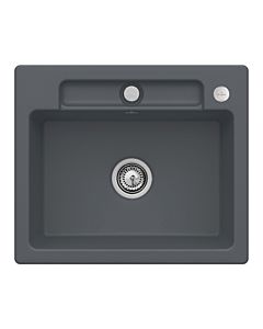 Villeroy und Boch Siluet Sink 334602i4 with drain fitting and eccentric actuation, Graphit