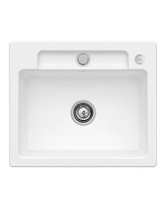 Villeroy und Boch Siluet Spüle 334602RW mit Ablaufgarnitur und Exzenterbetätigung, Stone White