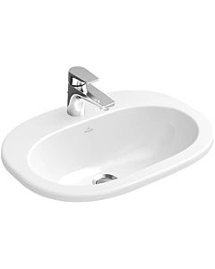 Villeroy & Boch O.Novo lavabo à poser 416156R1 56 x 40,5 cm, Ceramicplus blanc, avec trou pour robinetterie
