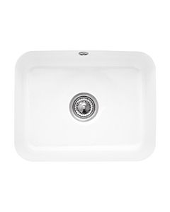 Villeroy und Boch undermount sink 670602KG with drain fitting, eccentric operation, fastening kit, Snow White