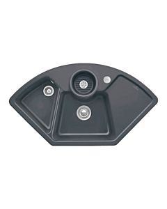 Villeroy und Boch Solo Corner corner sink 670802i4 drain fitting, eccentric operation, waste bowl, Graphit