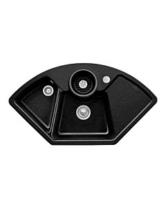 Villeroy und Boch Solo évier d&#39;angle d&#39;angle 670802J0 garniture de vidange , actionnement excentrique, bac à restes, chromite