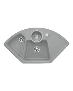 Villeroy und Boch Solo évier d&#39;angle d&#39;angle 670802SL garniture de vidange , fonctionnement excentrique, restes de cuve, pierre