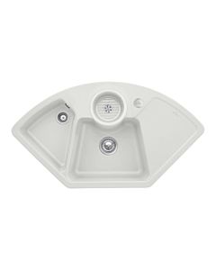 Villeroy und Boch Solo évier d&#39;angle d&#39;angle 670802SM garniture de vidange , actionnement excentrique, restes de cuve, vapeur