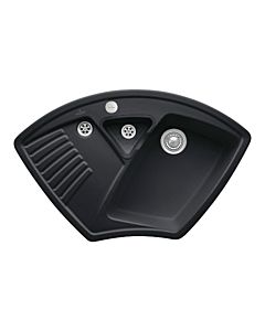 Villeroy und Boch Arena Eck corner sink 672902S5 drain fitting, eccentric operation, waste bowl, Ebony