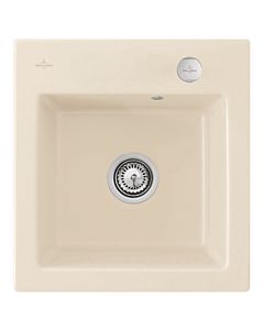 Villeroy & Boch Subway 45 XS Einbauspüle 678102FU mit Ablaufgarnitur und Exzenterbetätigung, 475 x 510 mm, Ivory
