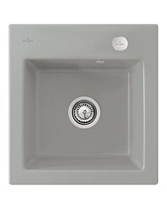 Villeroy und Boch Subway Flächenbündige Spüle 67812FKD mit Ablaufgarnitur und Exzenterbetätigung, Fossil