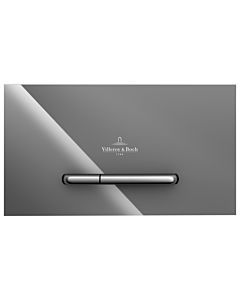 Villeroy & Boch ViConnect WC Actuator plate 922160RA dual flush, Glossy Grey , safety glass