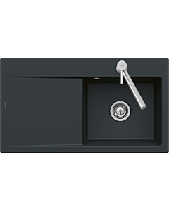 Villeroy und Boch Subway Style 45 built-in sink 334700R7 Spülbecken right, pure black, 78 x 51 cm