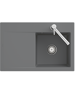 Villeroy und Boch Subway Style 45 Flat flush-mounted sink 33472FR7 right, with drain fitting, pure black, 78 x 51 cm