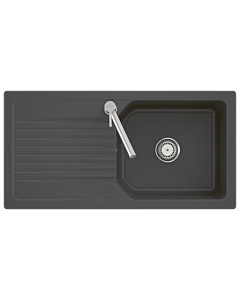 Villeroy &amp; Boch Linara 60 flush-mounted sink 33861Fi4 with drain fitting, manual operation, graphite CeramicPlus