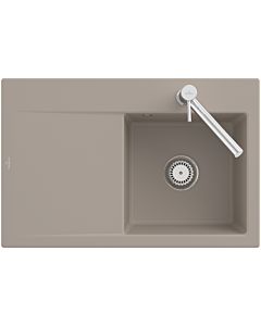 Villeroy und Boch Subway Style 45 Einbauspüle 334702SL rechts, mit Ablaufgarnitur, stone CeramicPlus, 78 x 51 cm