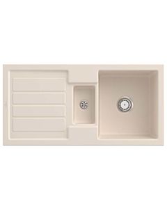 Villeroy & Boch Flavia built-in sink 330401FU with waste set and manual operation, Ivory