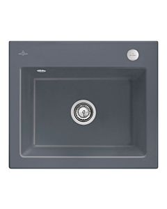 Villeroy und Boch Subway 60 S évier encastrable 330902i4 avec garniture de vidage , commande excentrique, 600 x 510 mm, graphite CeramicPlus