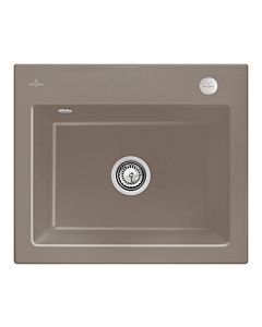 Villeroy und Boch Subway 60 S évier à encastrer 330902TR avec garniture de vidage , commande excentrique, 600 x 510 mm, bois CeramicPlus