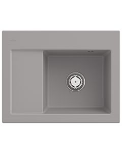 Villeroy und Boch Subway 45 Compact Einbauspüle 331301KD rechts, mit Ablaufgarnitur, 650 x 510 mm, Handbetätigung, fossil CeramicPlus