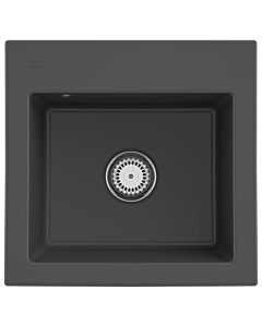 Évier encastrable Villeroy und Boch Subway 50 S 331501i4 avec garniture de vidage , 525 x 510 mm, commande manuelle, graphite CeramicPlus