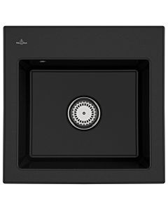 Villeroy und Boch Subway 50 S Einbauspüle 331501J0 mit Ablaufgarnitur, 525 x 510 mm, Handbetätigung, chromite CeramicPlus