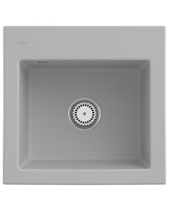 Villeroy und Boch Subway 50 S Einbauspüle 331501SM mit Ablaufgarnitur, 525 x 510 mm, Handbetätigung, steam CeramicPlus