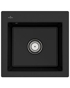 Villeroy und Boch Subway Flächenbündige Spüle 33151FJ0 mit Ablaufgarnitur und Handbetätigung, Chromit