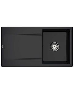 Villeroy und Boch Evier affleurant 33351FS5 avec garniture de vidage et opération manuelle, ébène