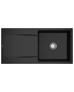 Villeroy und Boch Siluet Flächenbündige Spüle 33361FS5 mit Ablaufgarnitur und Handbetätigung, Ebony