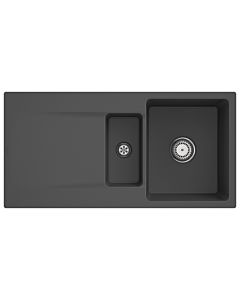 Villeroy und Boch Siluet Flächenbündige Spüle 33371Fi4 mit Ablaufgarnitur und Handbetätigung, Graphit