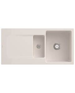 Villeroy und Boch Siluet Flächenbündige Spüle 33371FKR mit Ablaufgarnitur und Handbetätigung, Crema