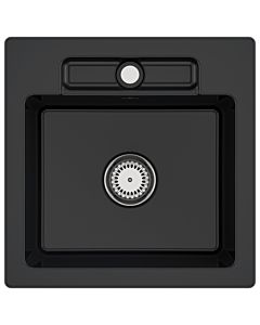 Villeroy und Boch Siluet Spüle 334501S5 mit Ablaufgarnitur und Handbetätigung, Ebony