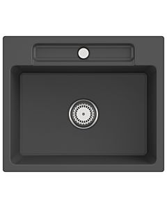 Villeroy und Boch Siluet Flächenbündige Spüle 33461Fi4 mit Ablaufgarnitur und Handbetätigung, Graphite