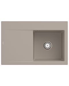 Villeroy und Boch Subway Style 45 évier encastrable 334701AM droite, avec garniture de vidage , amande CeramicPlus, 78 x 51 cm