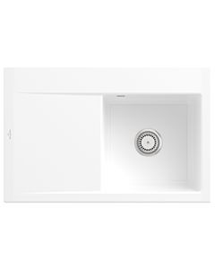 Villeroy und Boch Subway Style 45 built-in sink 334701R1 right, with drain fitting, white alpine CeramicPlus, 78 x 51 cm