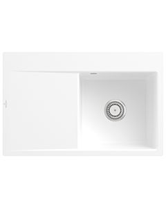 Villeroy und Boch Subway Style 45 Flat flush-mounted sink 33471FRW right, with drain fitting, stone white CeramicPlus, 78 x 51 cm