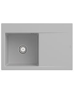 Villeroy und Boch Subway Style 45 Flat built-in sink 334801SM left, with drain fitting, steam CeramicPlus, 78 x 51 cm