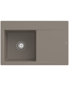 Villeroy und Boch Subway Style 45 Flat Einbauspüle 334801TR links, mit Ablaufgarnitur, timber CeramicPlus, 78 x 51 cm