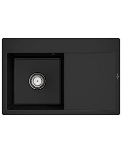 Villeroy und Boch Subway Style 45 Flat flush-mounted sink 33481FJ0 left, with drain fitting, chromite CeramicPlus, 78 x 51 cm