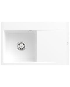 Villeroy und Boch Subway Style 45 Flat flush-mounted sink 33481FKG left, with drain fitting, snow white CeramicPlus, 78 x 51 cm