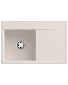Villeroy und Boch Subway Style 45 Flat flush-mounted sink 33481FKR left, with drain fitting, crema CeramicPlus, 78 x 51 cm