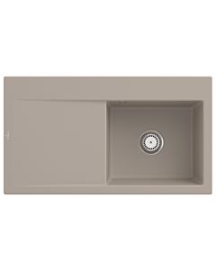 Villeroy und Boch Subway Style 50 Einbauspüle 335101AM Becken rechts, Ablaufgarnitur mit Handbetätigung, 900 x 510 mm, Almond