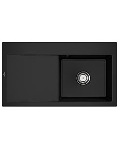 Villeroy und Boch Subway Style 50 Einbauspüle 335101J0 Becken rechts, Ablaufgarnitur mit Handbetätigung, 900 x 510 mm, Chromite