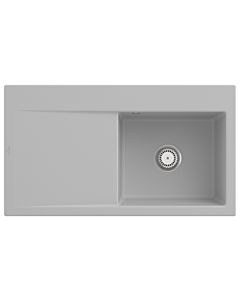 Villeroy und Boch Subway Style 50 Einbauspüle 335101SM Becken rechts, Ablaufgarnitur mit Handbetätigung, 900 x 510 mm, Steam