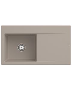 Villeroy und Boch Subway Style 50 Einbauspüle 335201AM Becken links, 900 x 510 mm, Ablaufgarnitur mit Handbetätigung, Almond